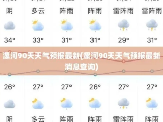 漯河天气预报，沙澧之畔的阴晴冷暖
